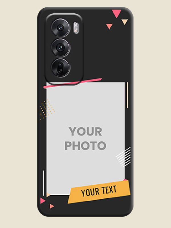 Custom Photo Frame with Triangle Small Dots on Photo On Space Black Custom Soft Matte Mobile Back Cover - Oppo Reno 12 5G - alternate view