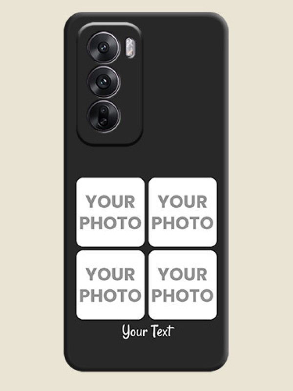 Custom Floral Art with 6 Image Holder on Photo On Space Black Custom Soft Matte Mobile Back Cover - Oppo Reno 12 5G - alternate view