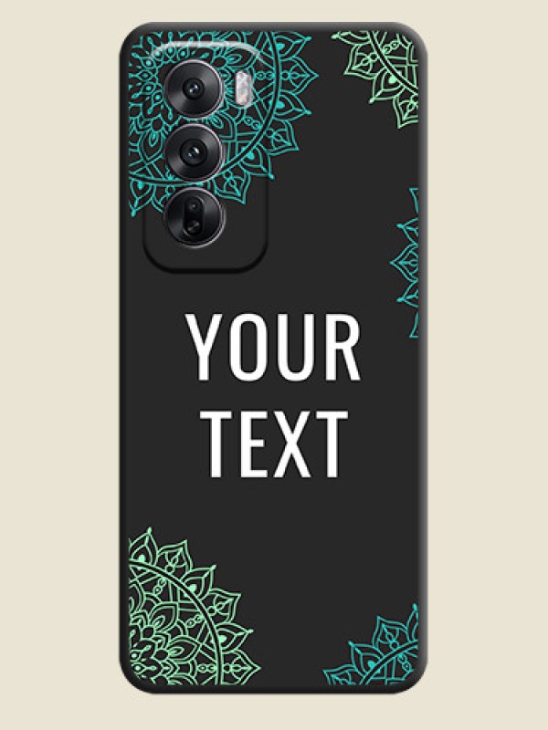 Custom Your Name with Floral Design On Space Black Custom Soft Matte Mobile Back Cover - Oppo Reno 12 5G - alternate view