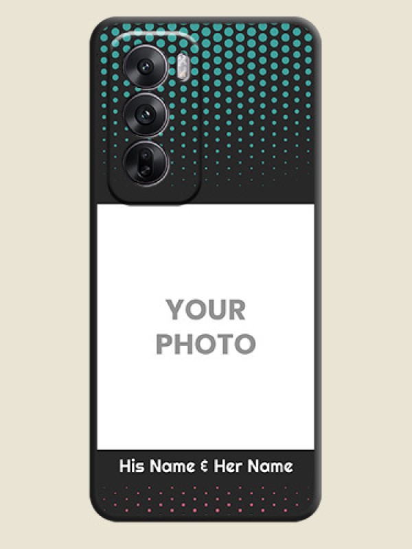 Custom Faded Dots with Grunge Photo Frame and Text On Space Black Custom Soft Matte Mobile Back Cover - Oppo Reno 12 5G - alternate view