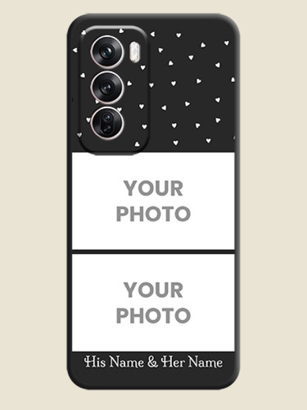 Custom Miniature Love Symbols with Name On Space Black Custom Soft Matte Mobile Back Cover - Oppo Reno 12 Pro 5G - alternate view