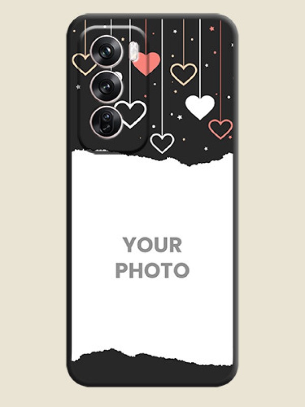 Custom Love Hangings with Splash Wave Picture On Space Black Custom Soft Matte Mobile Back Cover - Oppo Reno 12 Pro 5G - alternate view