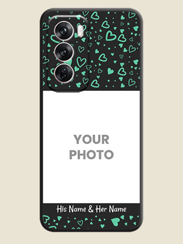 Custom Sea Green Indefinite Love Pattern on Photo On Space Black Custom Soft Matte Mobile Back Cover - Oppo Reno 12 Pro 5G - alternate view