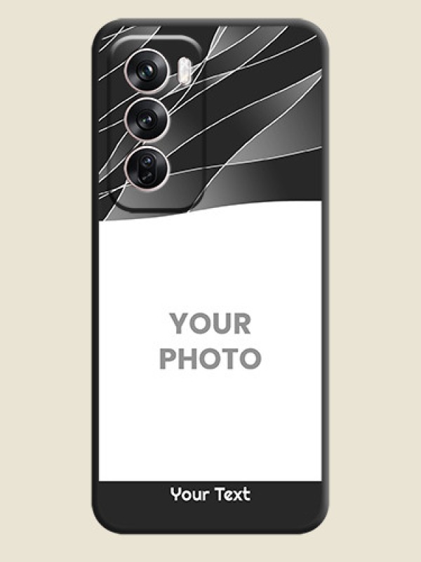 Custom Mixed Wave Lines on Photo On Space Black Custom Soft Matte Mobile Back Cover - Oppo Reno 12 Pro 5G - alternate view