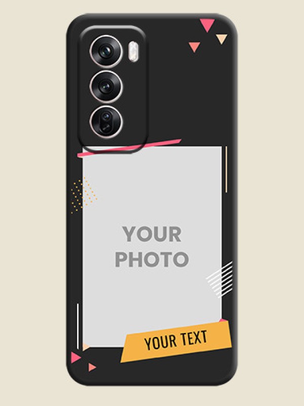 Custom Photo Frame with Triangle Small Dots on Photo On Space Black Custom Soft Matte Mobile Back Cover - Oppo Reno 12 Pro 5G - alternate view