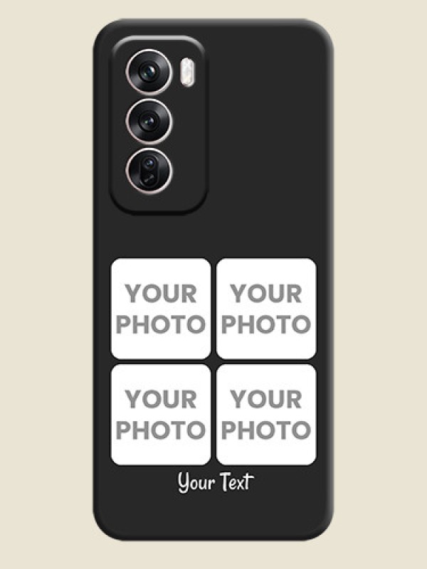 Custom Floral Art with 6 Image Holder on Photo On Space Black Custom Soft Matte Mobile Back Cover - Oppo Reno 12 Pro 5G - alternate view