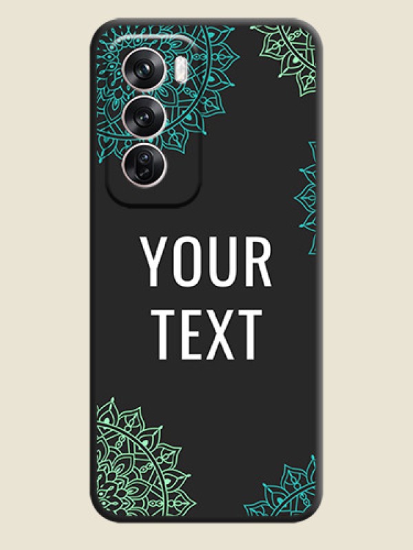 Custom Your Name with Floral Design On Space Black Custom Soft Matte Mobile Back Cover - Oppo Reno 12 Pro 5G - alternate view