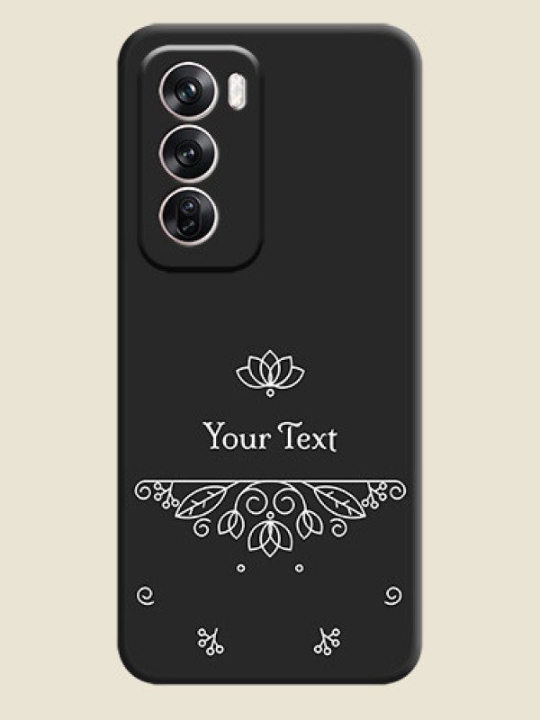 Custom Lotus Garden Custom Text On Space Black Custom Soft Matte Mobile Back Cover - Oppo Reno 12 Pro 5G - alternate view