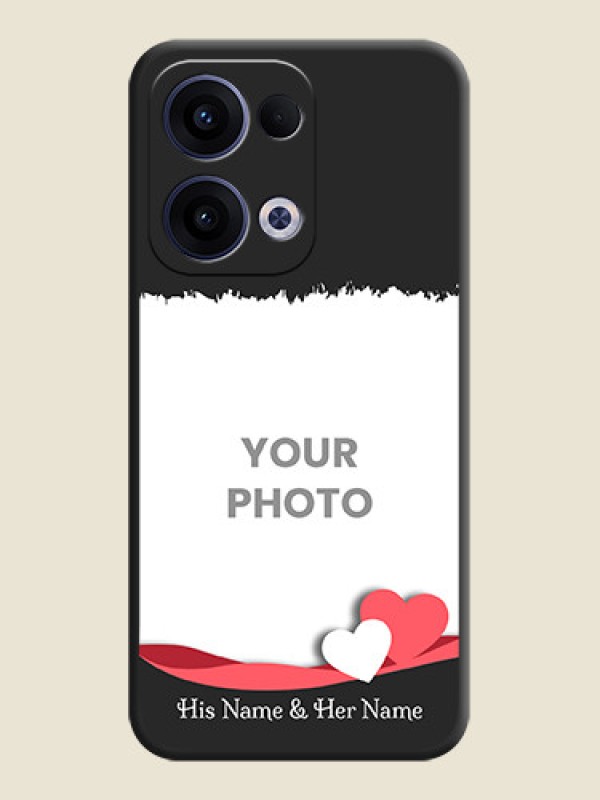 Custom Pin Color Love Shaped Ribbon Design with Text On Space Black Custom Soft Matte Mobile Back Cover - Oppo Reno 13 5G - alternate view