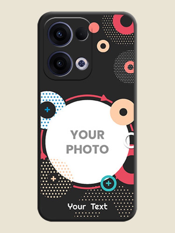 Custom Multicoloured Round Image On Space Black Custom Soft Matte Mobile Back Cover - Oppo Reno 13 5G - alternate view