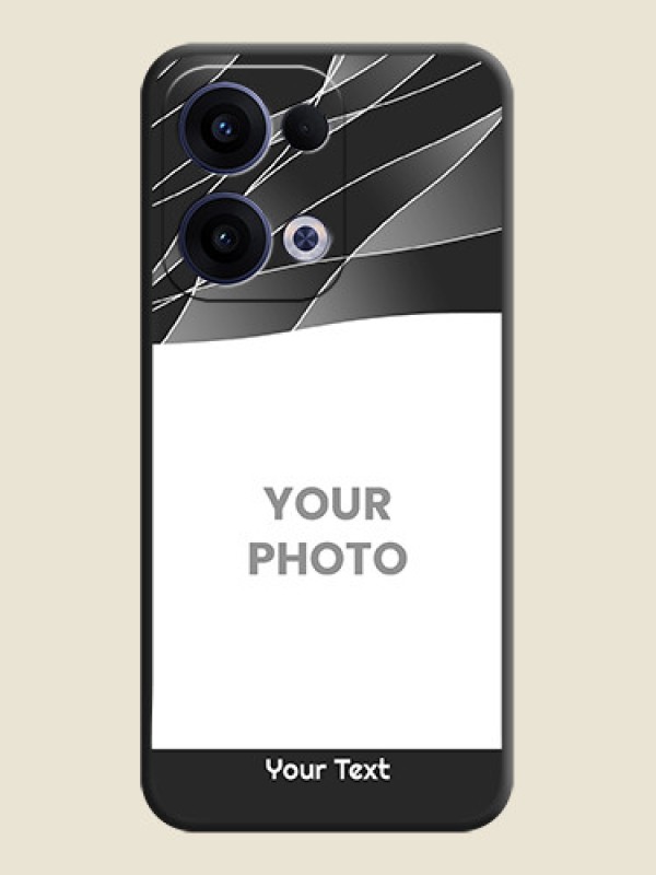 Custom Mixed Wave Lines on Photo On Space Black Custom Soft Matte Mobile Back Cover - Oppo Reno 13 5G - alternate view