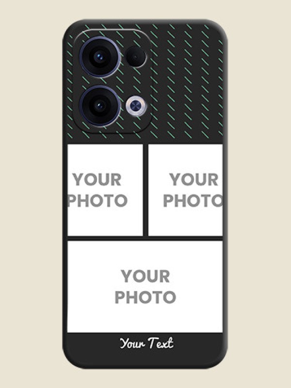 Custom Cross Dotted Pattern with 2 Image Holder On Space Black Custom Soft Matte Mobile Back Cover - Oppo Reno 13 5G - alternate view