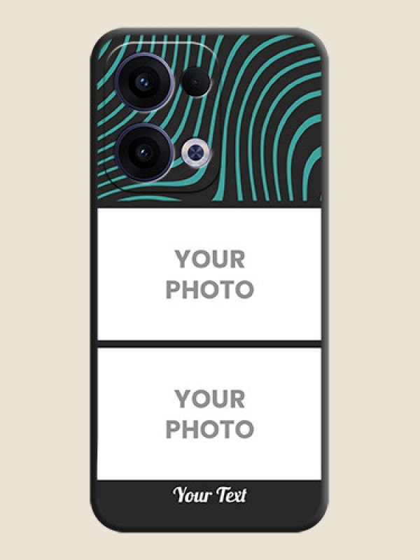 Custom Wave Pattern with 2 Image Holder On Space Black Custom Soft Matte Mobile Back Cover - Oppo Reno 13 5G - alternate view