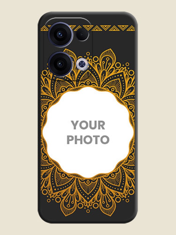 Custom Round Image with Floral Design On Space Black Custom Soft Matte Mobile Back Cover - Oppo Reno 13 5G - alternate view