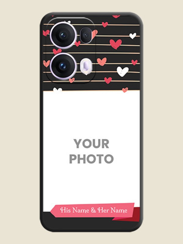 Custom Love Pattern with Name on Pink Ribbon on Photo On Space Black Custom Soft Matte Mobile Back Cover - Oppo Reno 13 Pro 5G - alternate view