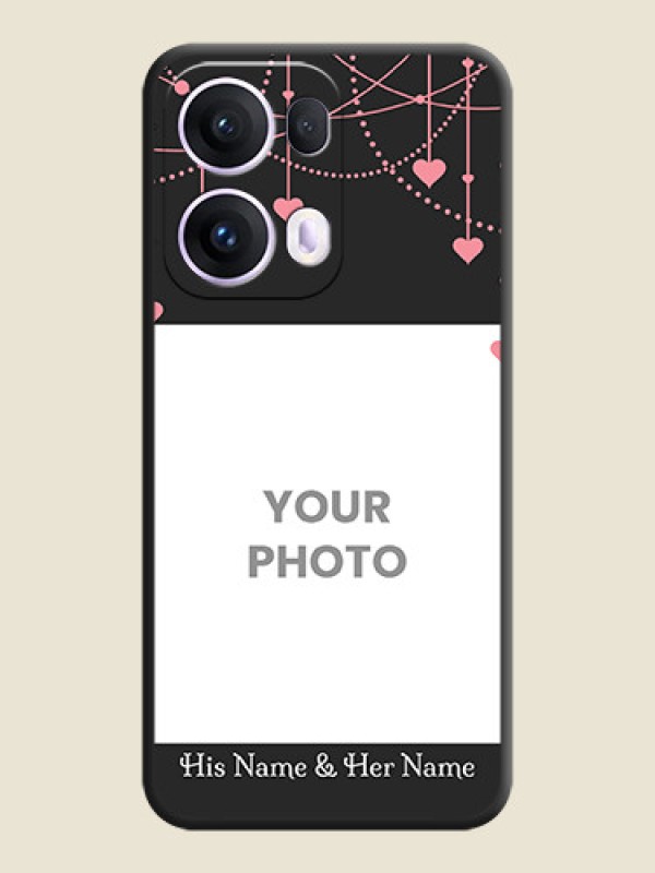 Custom Pink Love Hangings with Text On Space Black Custom Soft Matte Mobile Back Cover - Oppo Reno 13 Pro 5G - alternate view