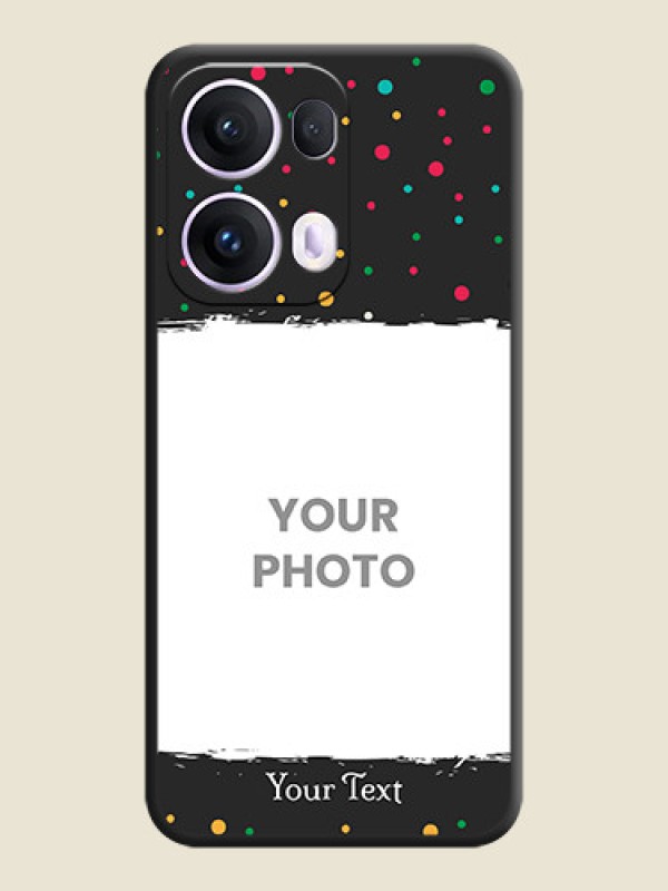 Custom Multicolor Dotted Pattern with Text On Space Black Custom Soft Matte Mobile Back Cover - Oppo Reno 13 Pro 5G - alternate view