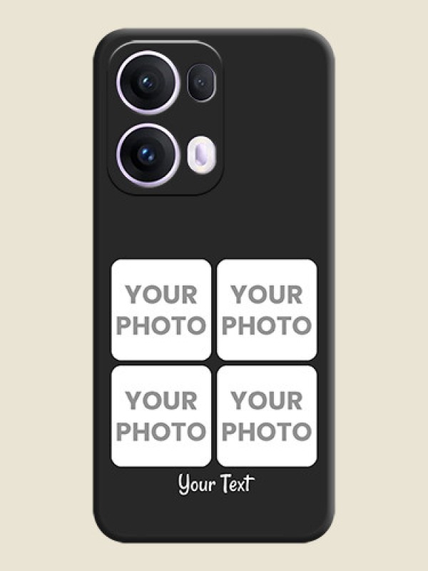Custom Floral Art with 6 Image Holder on Photo On Space Black Custom Soft Matte Mobile Back Cover - Oppo Reno 13 Pro 5G - alternate view