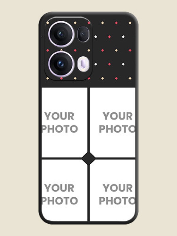 Custom Multicolor Dotted Pattern with 4 Image Holder On Space Black Custom Soft Matte Mobile Back Cover - Oppo Reno 13 Pro 5G - alternate view