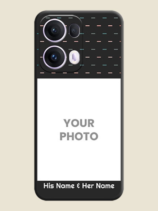 Custom Line Pattern Design with Text On Space Black Custom Soft Matte Mobile Back Cover - Oppo Reno 13 Pro 5G - alternate view