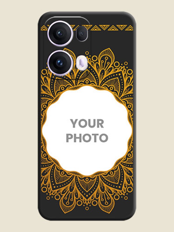 Custom Round Image with Floral Design On Space Black Custom Soft Matte Mobile Back Cover - Oppo Reno 13 Pro 5G - alternate view
