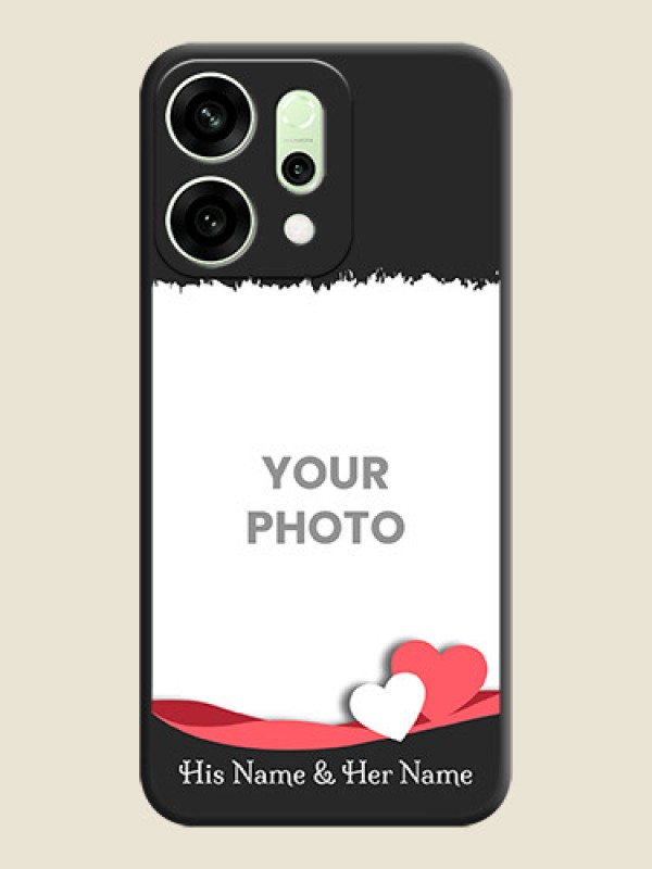 Custom Pin Color Love Shaped Ribbon Design with Text On Space Black Custom Soft Matte Mobile Back Cover - Oppo Reno 14 5G - alternate view