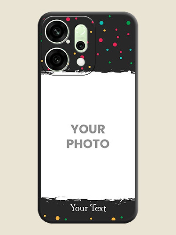 Custom Multicolor Dotted Pattern with Text On Space Black Custom Soft Matte Mobile Back Cover - Oppo Reno 14 5G - alternate view