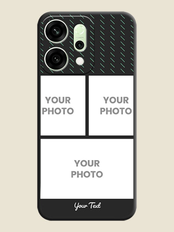 Custom Cross Dotted Pattern with 2 Image Holder On Space Black Custom Soft Matte Mobile Back Cover - Oppo Reno 14 5G - alternate view