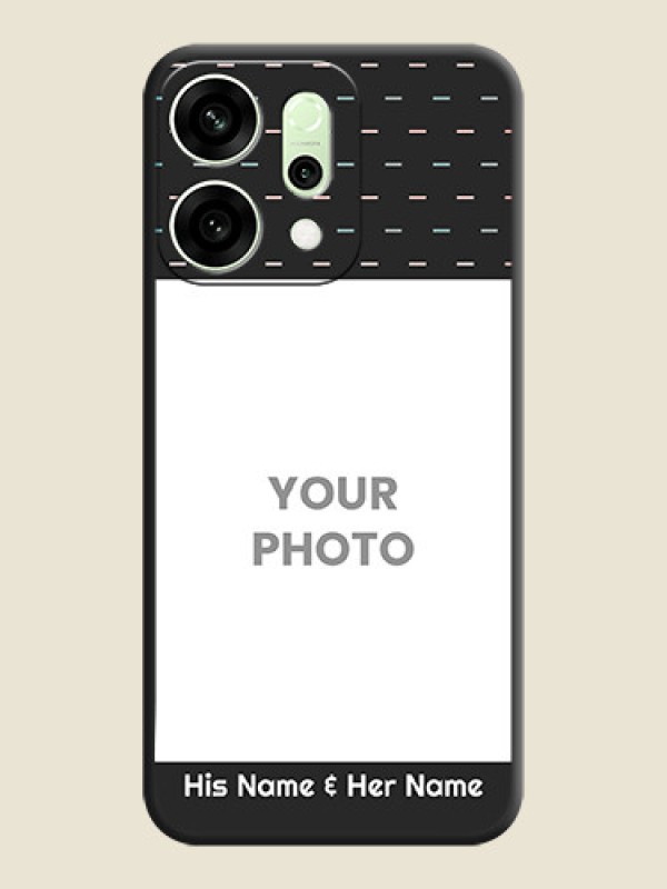 Custom Line Pattern Design with Text On Space Black Custom Soft Matte Mobile Back Cover - Oppo Reno 14 5G - alternate view