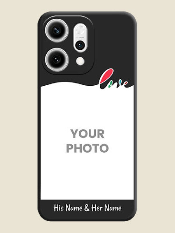 Custom Fall in Love Pattern with Picture on Photo On Space Black Custom Soft Matte Mobile Back Cover - Oppo Reno 14 Pro 5G - alternate view