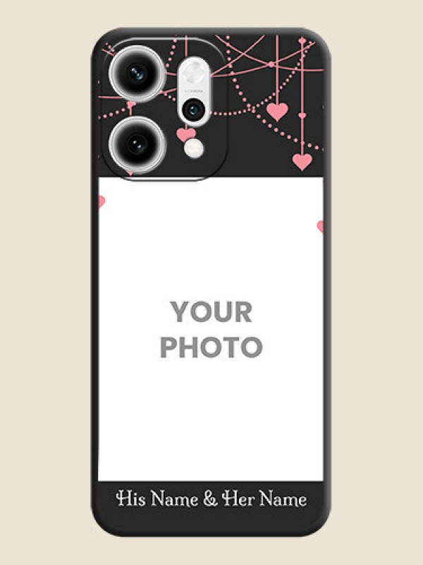 Custom Pink Love Hangings with Text On Space Black Custom Soft Matte Mobile Back Cover - Oppo Reno 14 Pro 5G - alternate view
