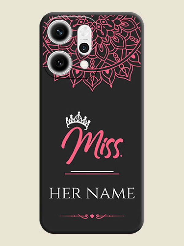 Custom Mrs Name with Floral Design On Space Black Custom Soft Matte Mobile Back Cover - Oppo Reno 14 Pro 5G - alternate view