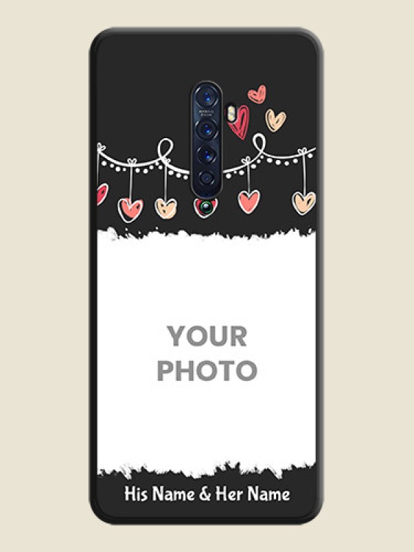 Custom Pink Love Hangings with Name on Space Black Custom Soft Matte Phone Cases - Oppo Reno 2 - alternate view