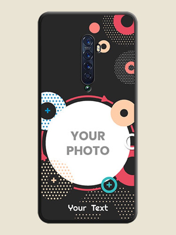 Custom Multicoloured Round Image on Personalised Space Black Soft Matte Cases - Oppo Reno 2 - alternate view