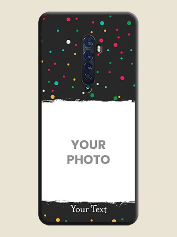 Custom Multicolor Dotted Pattern with Text on Space Black Custom Soft Matte Phone Back Cover - Oppo Reno 2 - alternate view