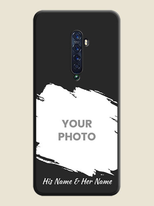 Custom Grunge Brush Strokes on Photo on Space Black Soft Matte Back Cover - Oppo Reno 2 - alternate view