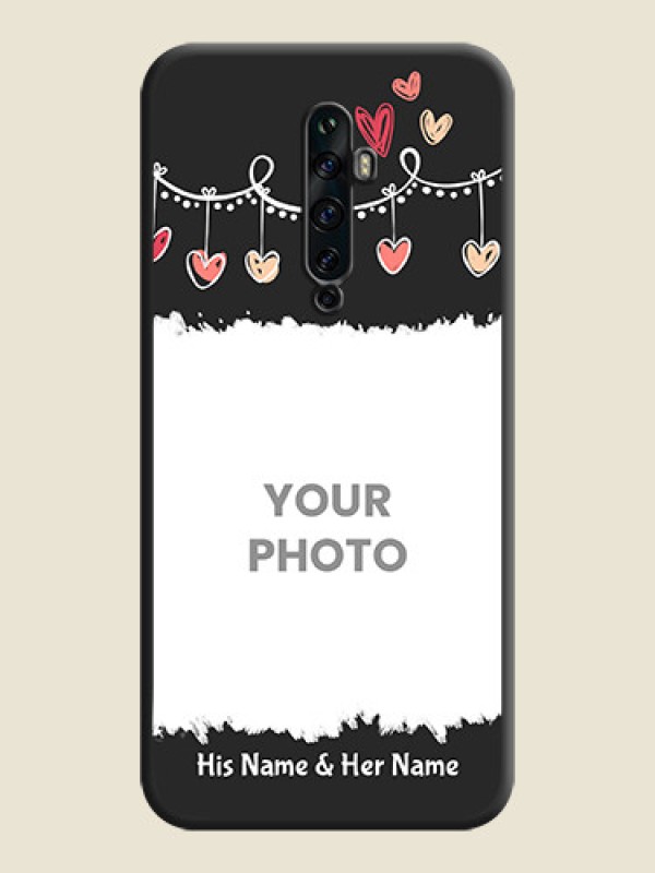 Custom Pink Love Hangings with Name on Space Black Custom Soft Matte Phone Cases - Oppo Reno 2F - alternate view