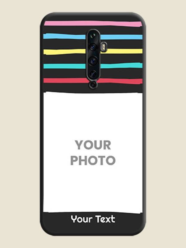 Custom Multicolor Lines with Image on Space Black Personalized Soft Matte Phone Covers - Oppo Reno 2F - alternate view