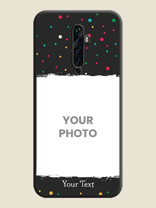 Custom Multicolor Dotted Pattern with Text on Space Black Custom Soft Matte Phone Back Cover - Oppo Reno 2F - alternate view