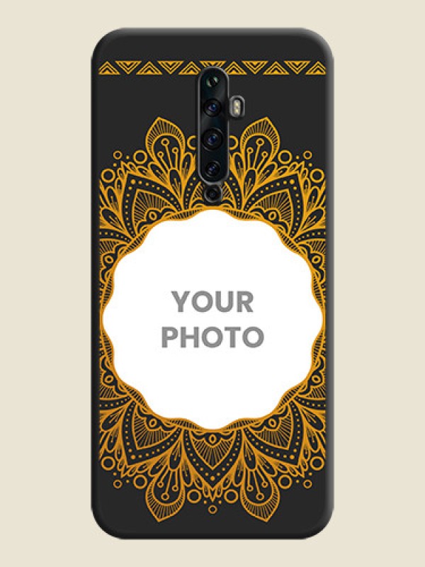 Custom Round Image with Floral Design - Photo on Space Black Soft Matte Mobile Cover - Oppo Reno 2F - alternate view