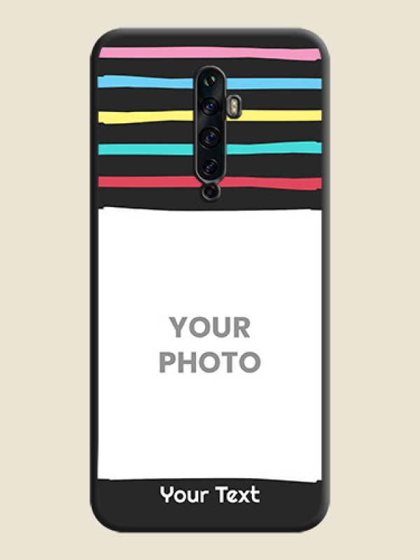 Custom Multicolor Lines with Image on Space Black Personalized Soft Matte Phone Covers - Oppo Reno 2Z - alternate view