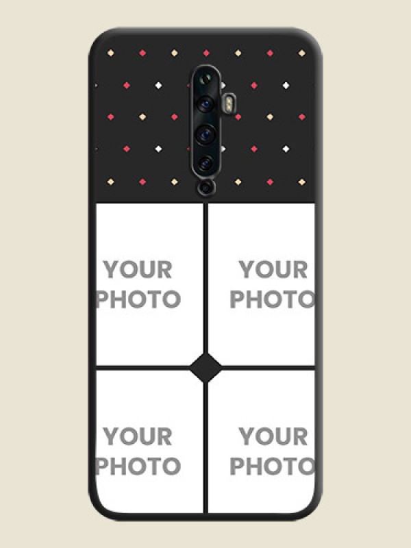 Custom Multicolor Dotted Pattern with 4 Image Holder on Space Black Custom Soft Matte Phone Cases - Oppo Reno 2Z - alternate view