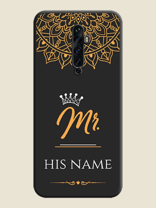 Custom Mr Name with Floral Design  on Personalised Space Black Soft Matte Cases - Oppo Reno 2Z - alternate view