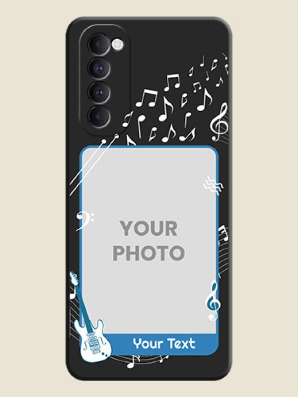 Custom Musical Theme Design with Text - Photo on Space Black Soft Matte Mobile Case - Oppo Reno 4 Pro - alternate view