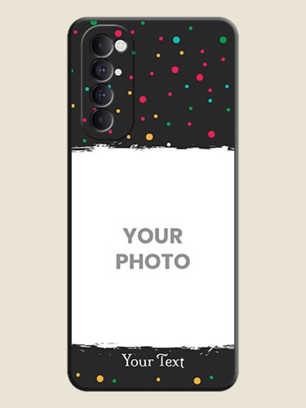 Custom Multicolor Dotted Pattern with Text on Space Black Custom Soft Matte Phone Back Cover - Oppo Reno 4 Pro - alternate view