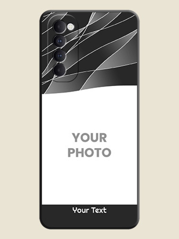 Custom Mixed Wave Lines - Photo on Space Black Soft Matte Mobile Cover - Oppo Reno 4 Pro - alternate view