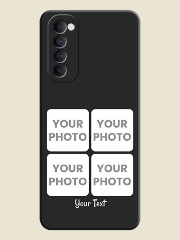Custom Floral Art with 6 Image Holder - Photo on Space Black Soft Matte Mobile Case - Oppo Reno 4 Pro - alternate view