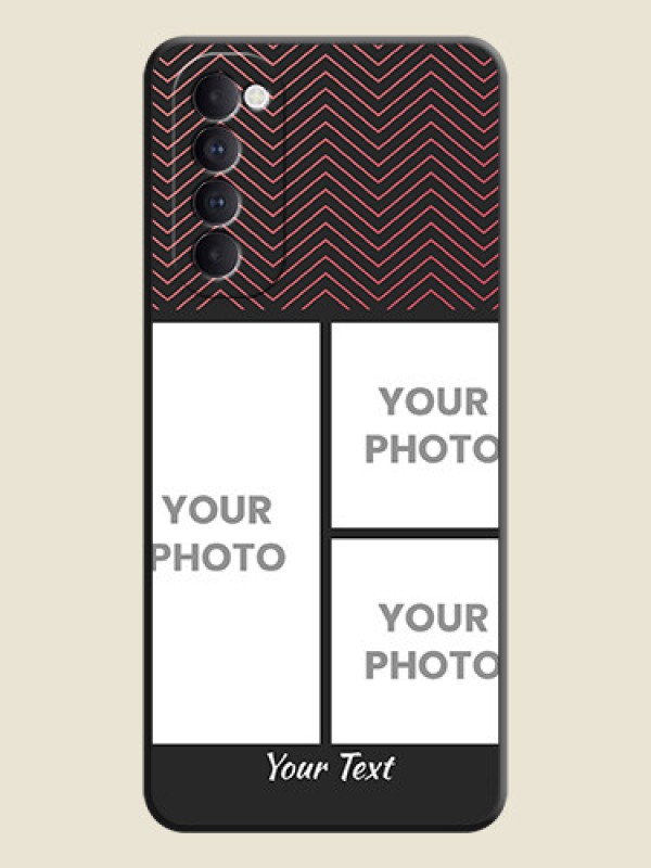 Custom Wave Pattern with 3 Image Holder on Space Black Custom Soft Matte Back Cover - Oppo Reno 4 Pro - alternate view