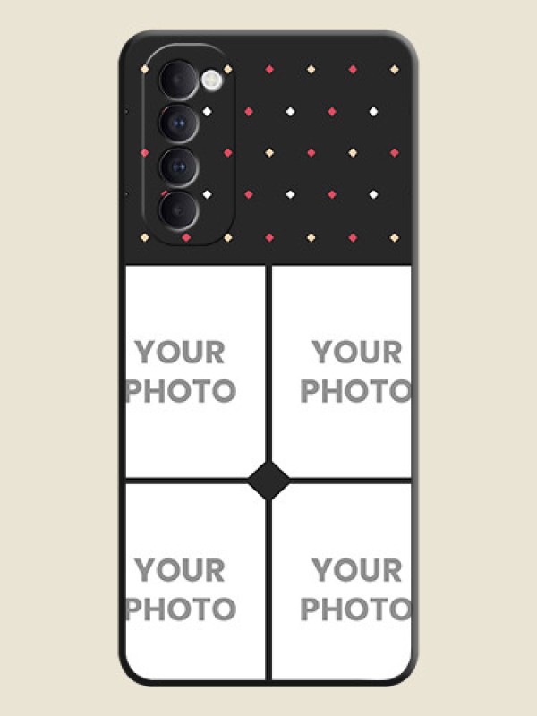 Custom Multicolor Dotted Pattern with 4 Image Holder on Space Black Custom Soft Matte Phone Cases - Oppo Reno 4 Pro - alternate view