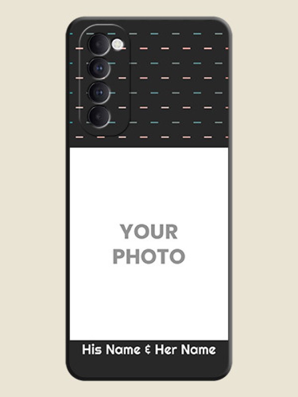 Custom Line Pattern Design with Text on Space Black Custom Soft Matte Phone Back Cover - Oppo Reno 4 Pro - alternate view